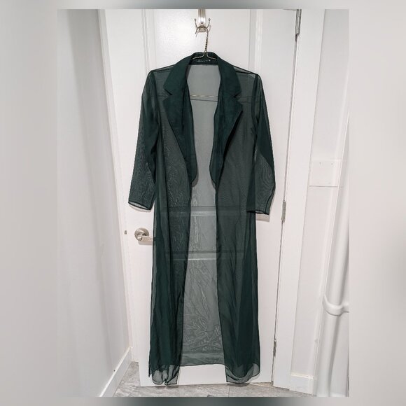 Sheer green chiffon cardigan medium - Picture 1 of 2